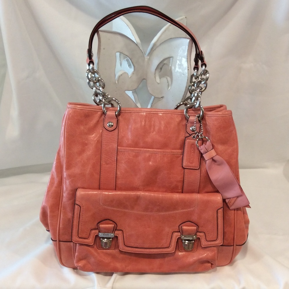 Coach  - Coral Leather Bag -NEW